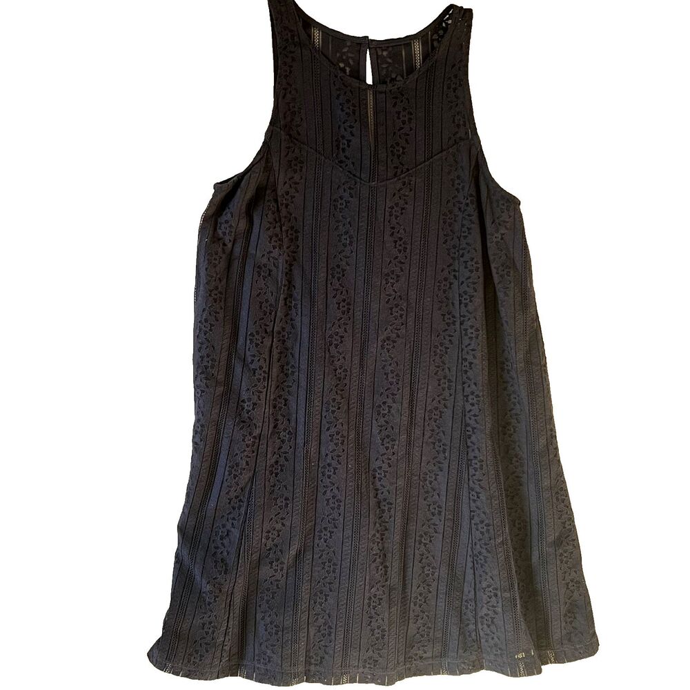Abercrombie Fitch Dress S Sleeveless Lace Overlay Navy Shift Tank Lined
